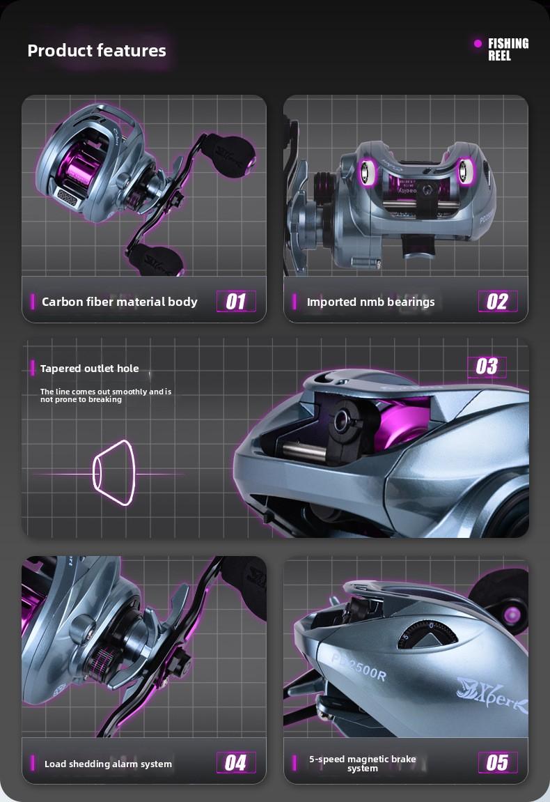 Ultralight Carbon BFS Baitcasting Reel, Magnetic Brake Anti-Backlash Long Cast Versatile Fishing Reel for Bass Trout