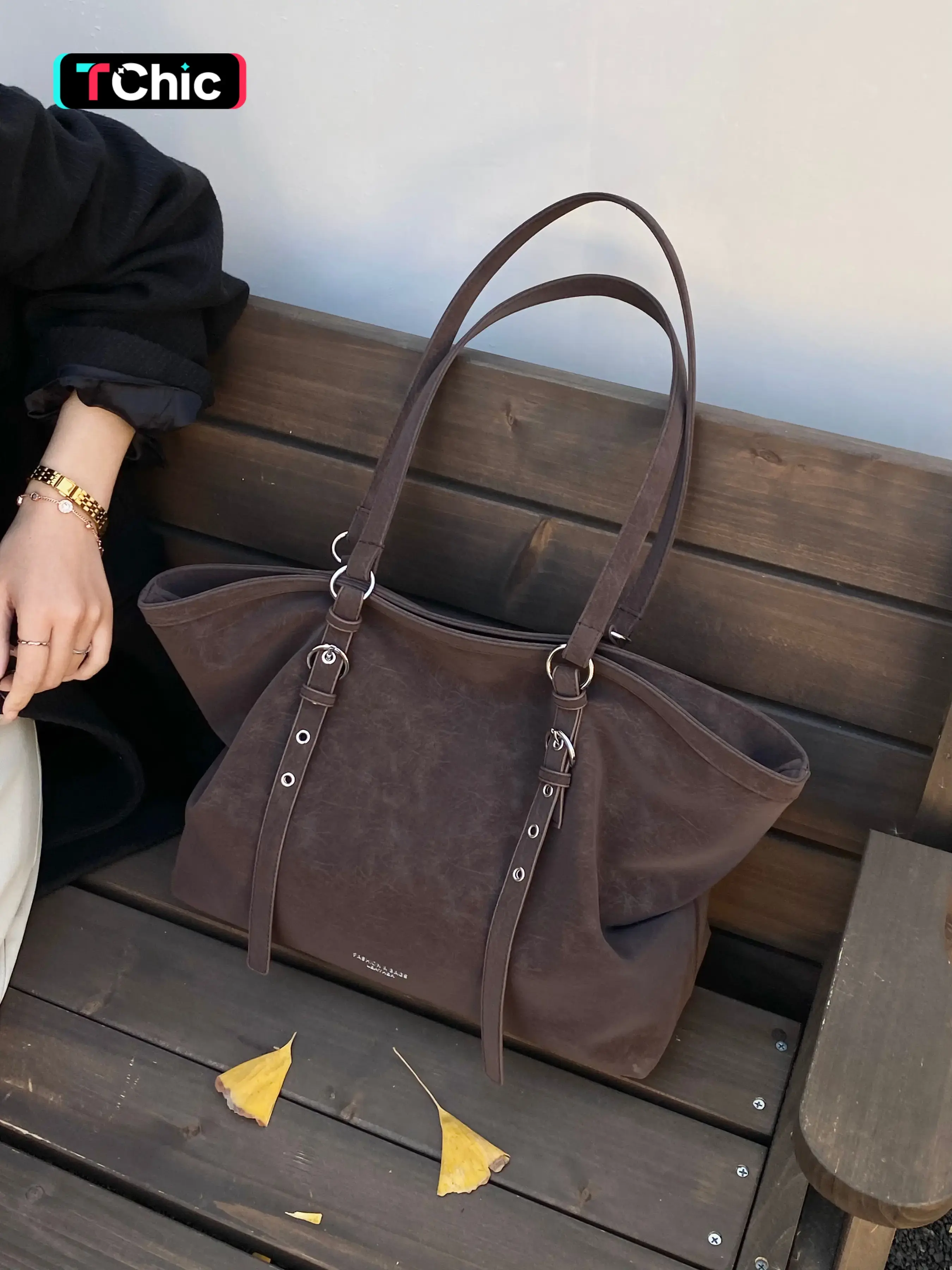 Women's PU Shoulder Casual Daily Commuter Tote Bag, Large Capacity Vintage Style, Perfect for Commuting, Shopping, College, Gift Use