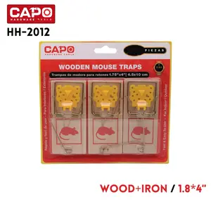 3 wooden mouse traps 1.8 × 4 inches, powerful mouse traps for household use, rat extermination tools