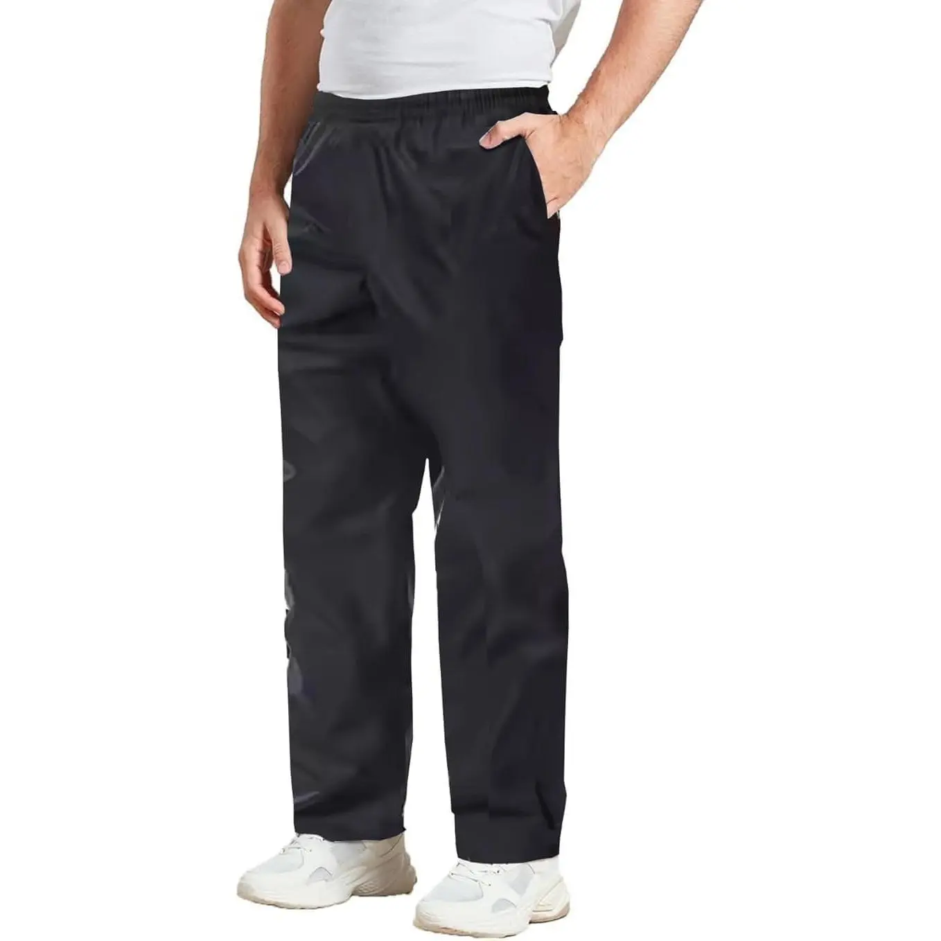 Black Chef Pants for Men and Women, Professional Chef Trousers with Elastic Waistband, Unisex Lightweight Pants