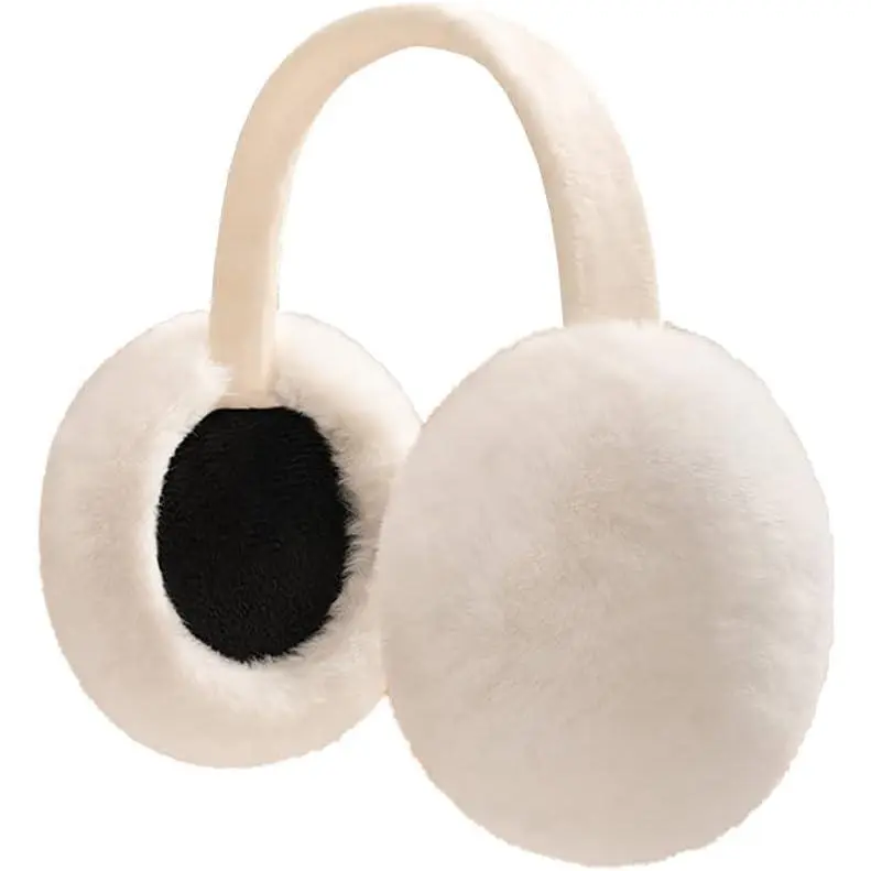 Plush Ear Muffs Winter Ear Warmers Cold Weather Ear Covers Faux  Earmuffs Adjustable Ear Wraps Soft Ear Headbands White