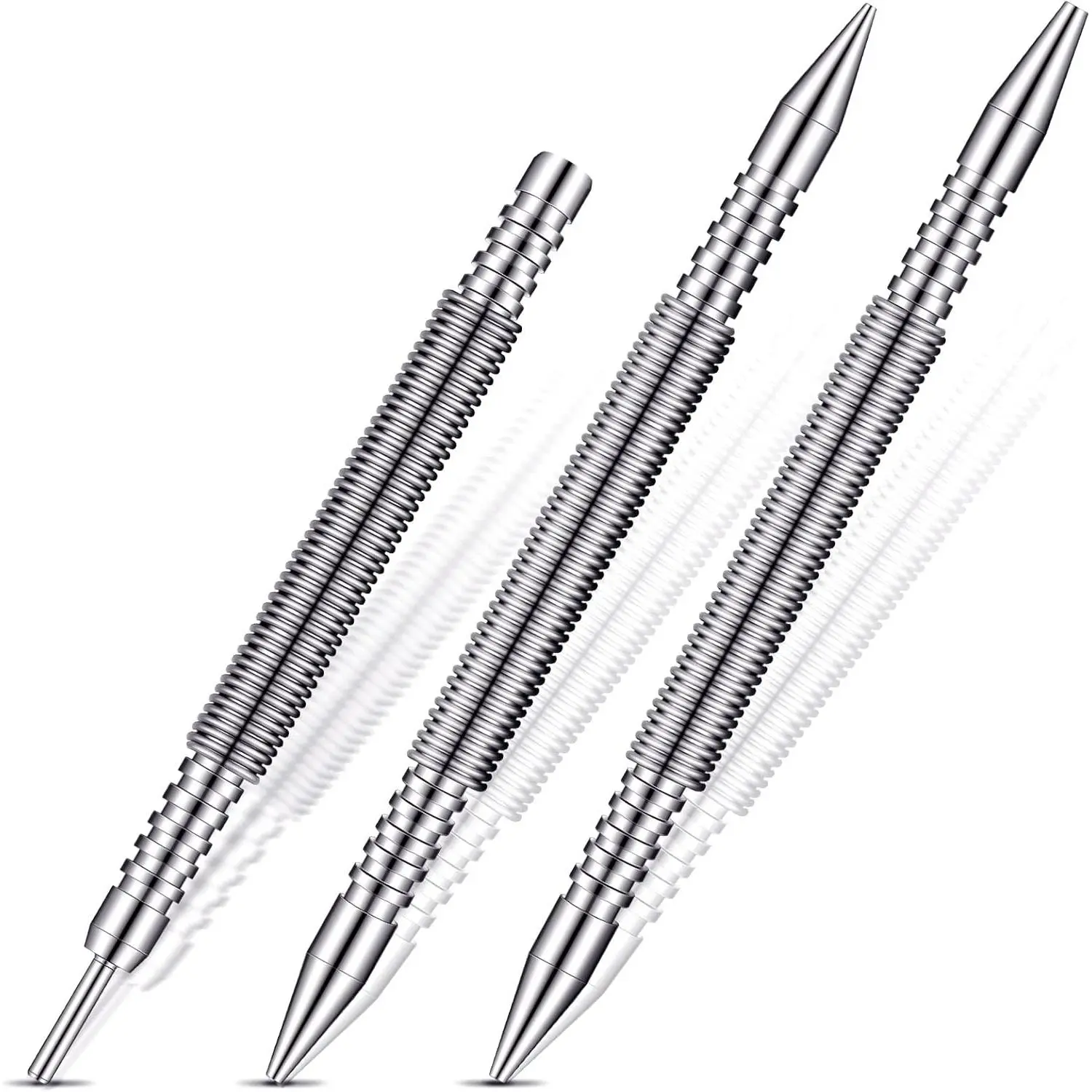 3 Pcs Dual Head Nail Setter & Hinge Pin Punch Set - Spring Action Nail Punch (1/32"(1),1/16"(2),3/32"(3),1/8"(4)), Hammerless Door Hinge Pin Remover Tool with 5000 PSI Striking Force