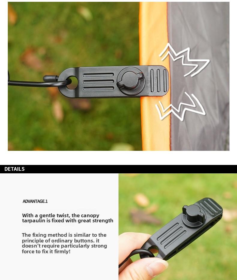 Newly upgraded outdoor tent clip canopy tent awning windproof fixed buckle plastic clip wind rope buckle shark clip