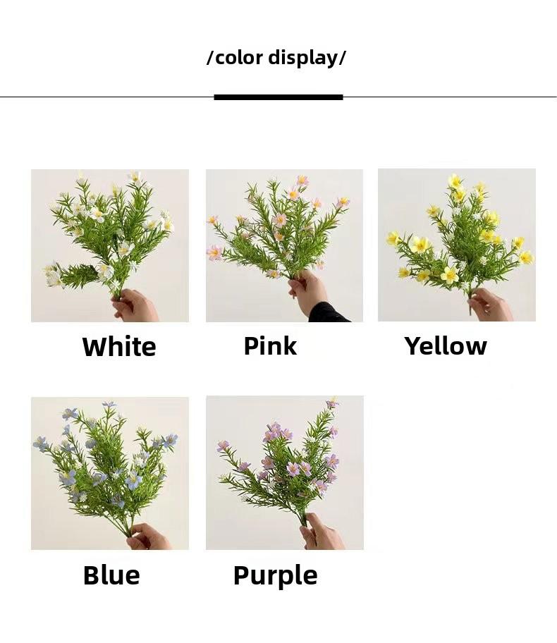 7-branch artificial baby's breath flowers for wedding hall floral arrangements, small bunches of artificial plants for home decoration