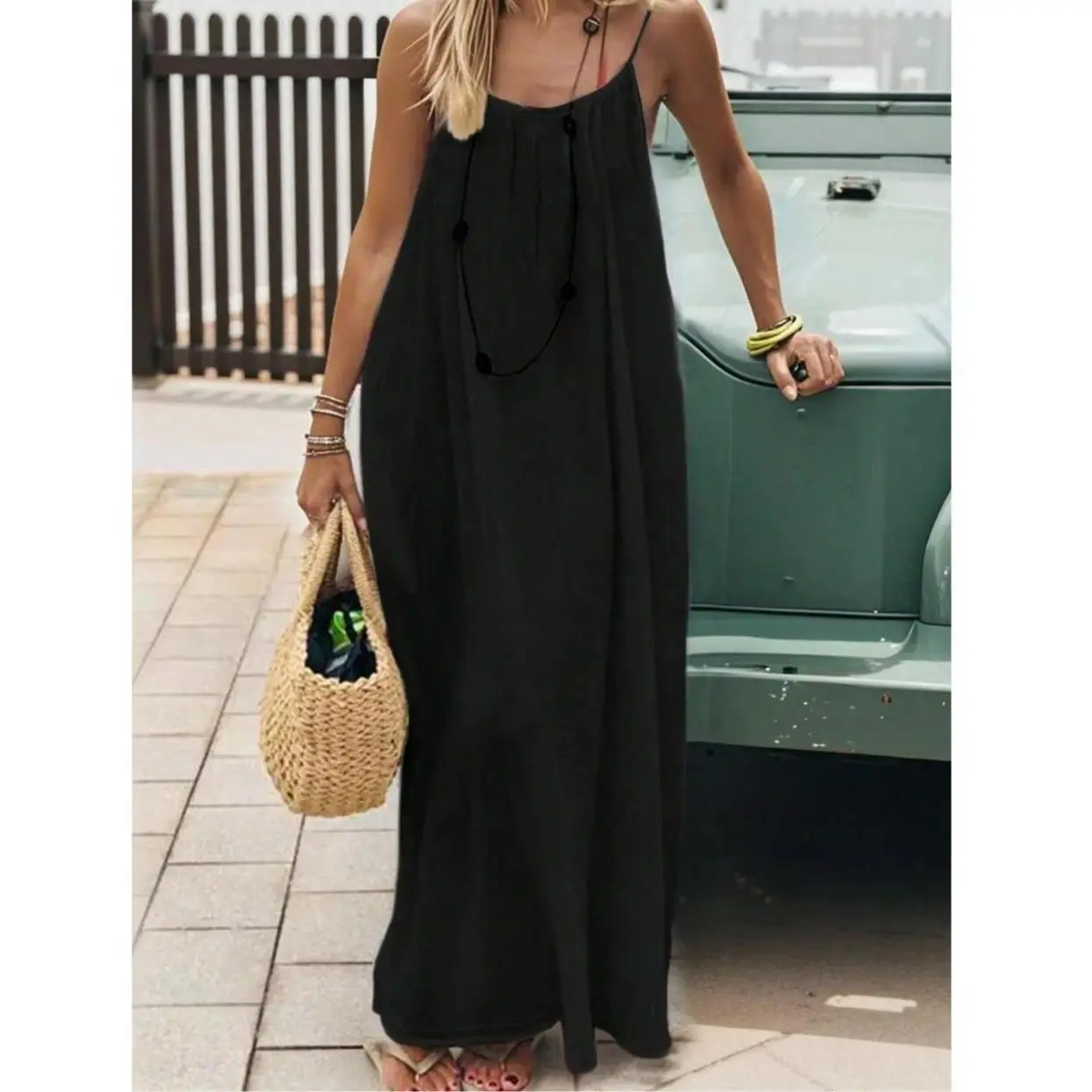 2026 New Women’s Backless Spaghetti Strap Lounge Dress | Loose Fit Soft Cozy Casual Home Wear Dress