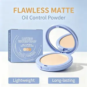Oil Control Pressed Powder, Pores Minimizing Translucent Makeup, Matte Finish for Oily Skin, 24h Long Lasting, Waterproof Setting Powder