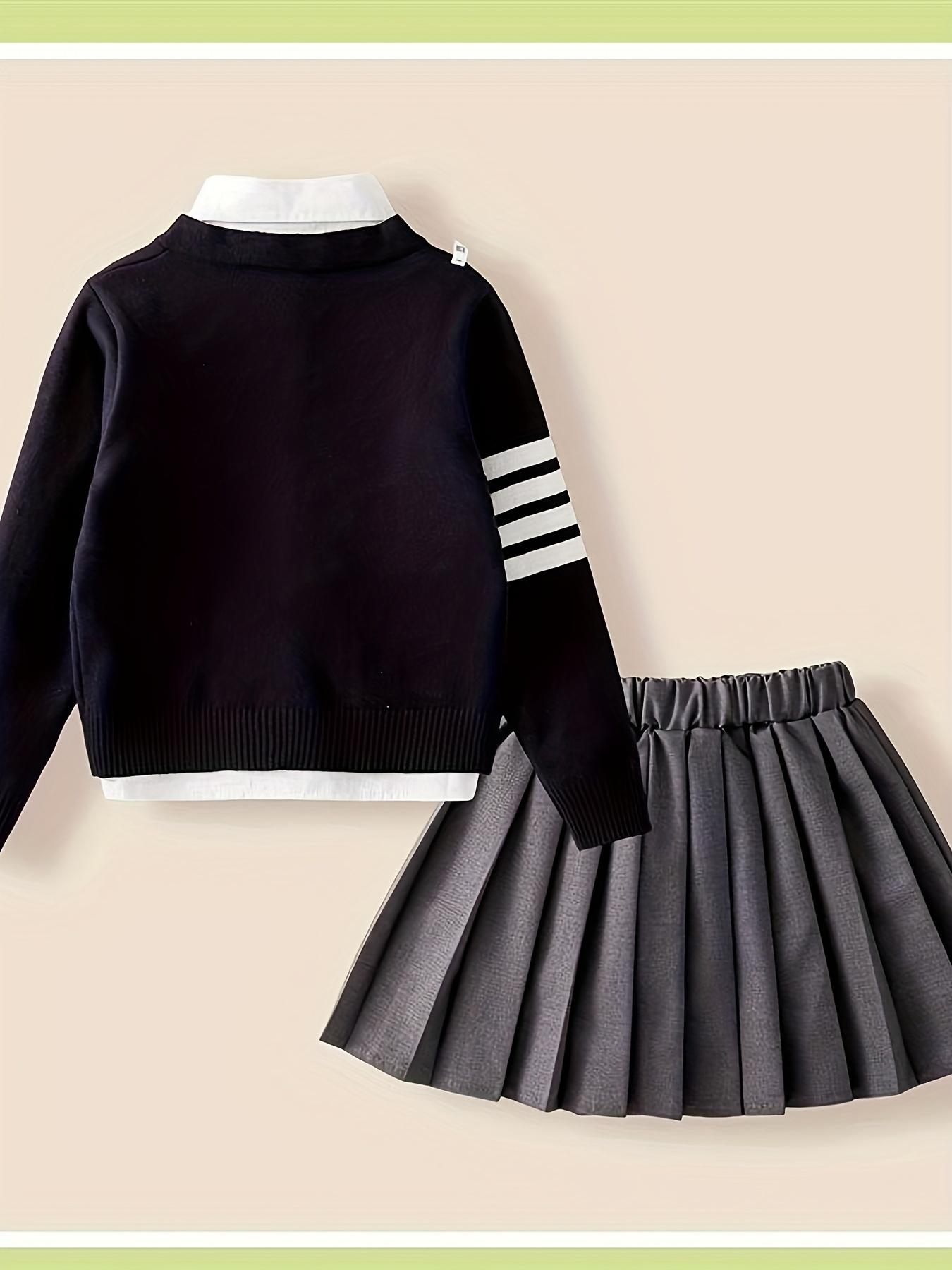 NewA Spring And Autumn Style JK Uniform Set for Girls, Featuring a Dress Suitable for Young Children, Perfect for Outings, Without a Bag