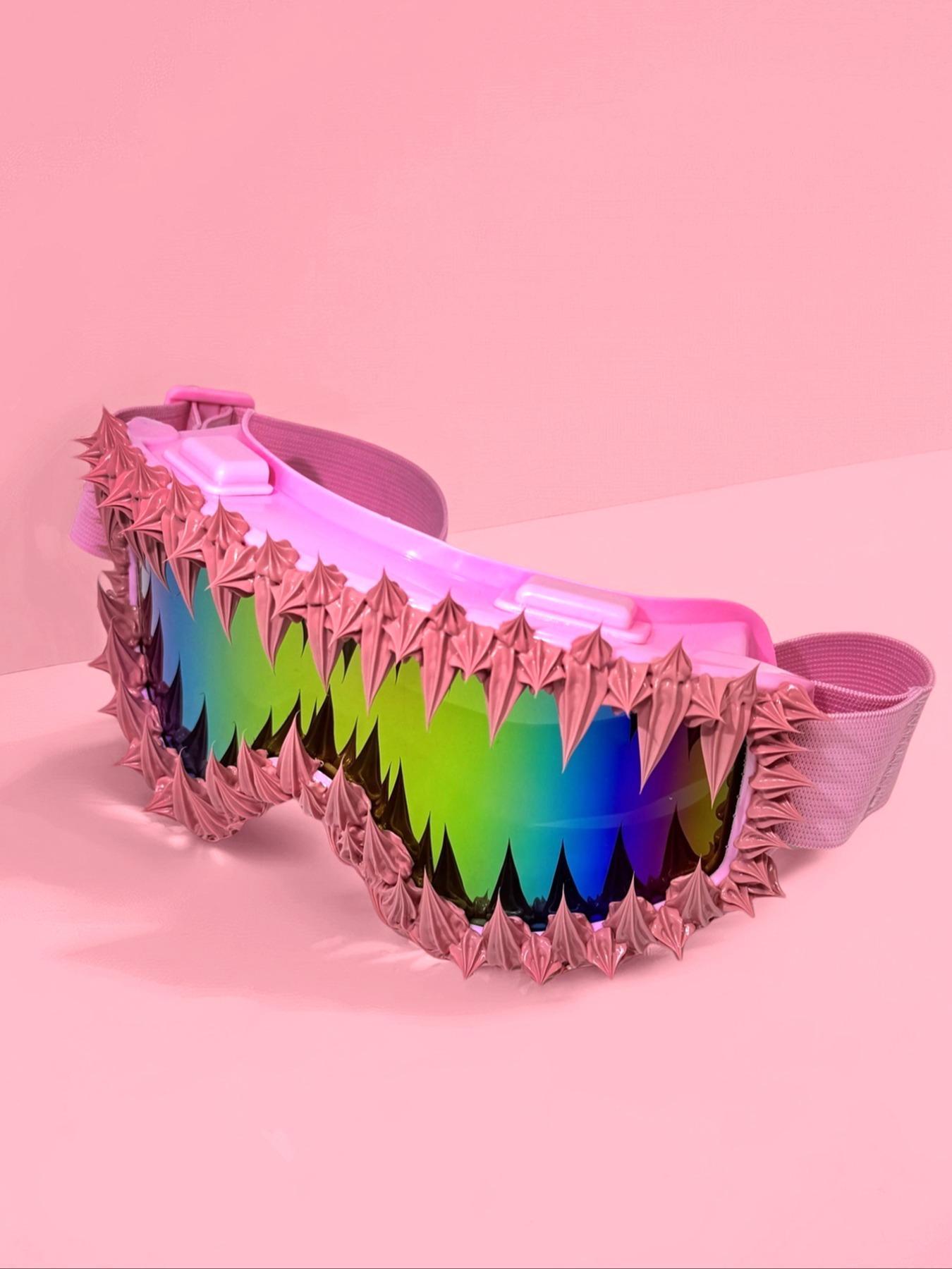 Punk Style Irregular Shaped Sunglasses, Trendy Windproof Ski Goggles, Fashion Accessories for Men & Women for Outdoor Activities