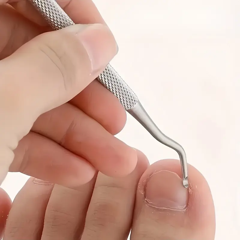 1/3 pieces of stainless steel professional foot trimmer - curved deep cleaning nail groove spoon, non slip grip, internal toenail puller, toenail dirt removal tool, easy-to-use foot care tool