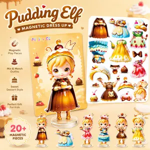 Kawaii Cake Fairy Magnetic Dress Up Paper Dolls Pretend Play Set Strong Magnet Educational Toy Kids Travel Car Airplane Road Trip Essentials Quiet Sensory Activity Fine Motor Skills Fun Birthday Gift Girls Ages 3 4 5 6 7 8 9 Year Old Stocking Stuffer Priz