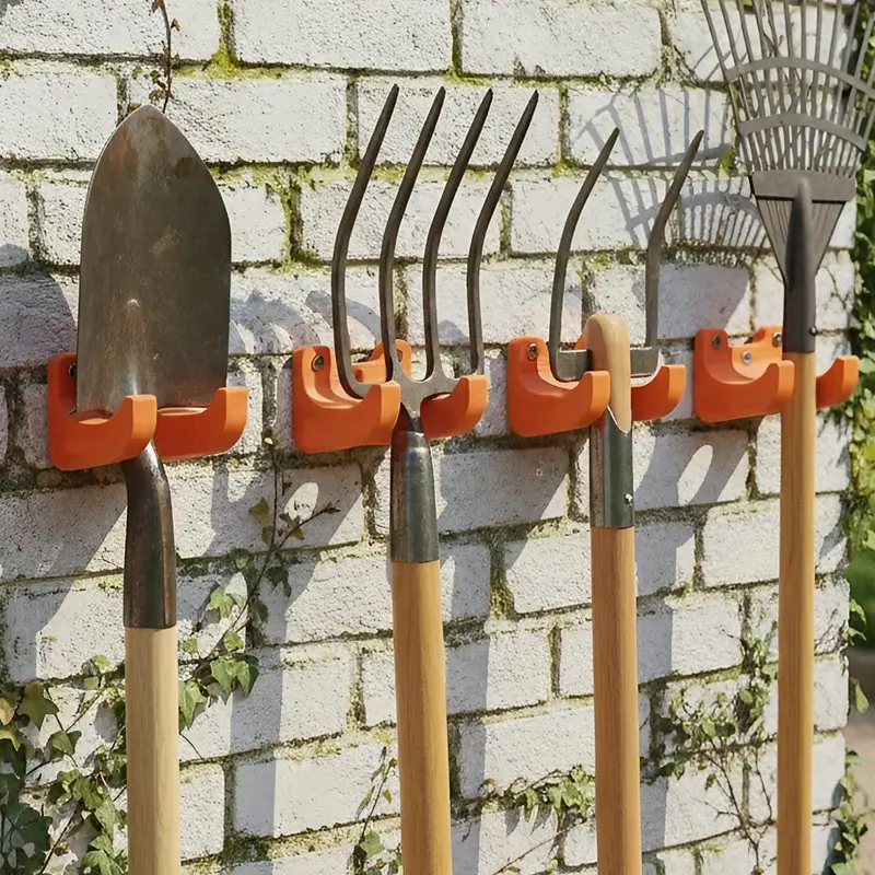 Gardening Tool Rack and Storage Hooks Compatible with Most Gardening and Yard Equipment (Includes 8 Hooks and Screws) Tool Rack, Multifunctional Hooks, Household Cleaning Tools, DIY Enthusiasts. Easy to assemble, suitable for sheds.