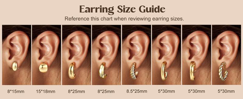 CASSIECA Clip on Earrings for Women Clip on Hoop Earrings Trendy Twisted Chunky Hoop Clip Earrings Hypoallergenic Non Pierced Earrings Jewelry