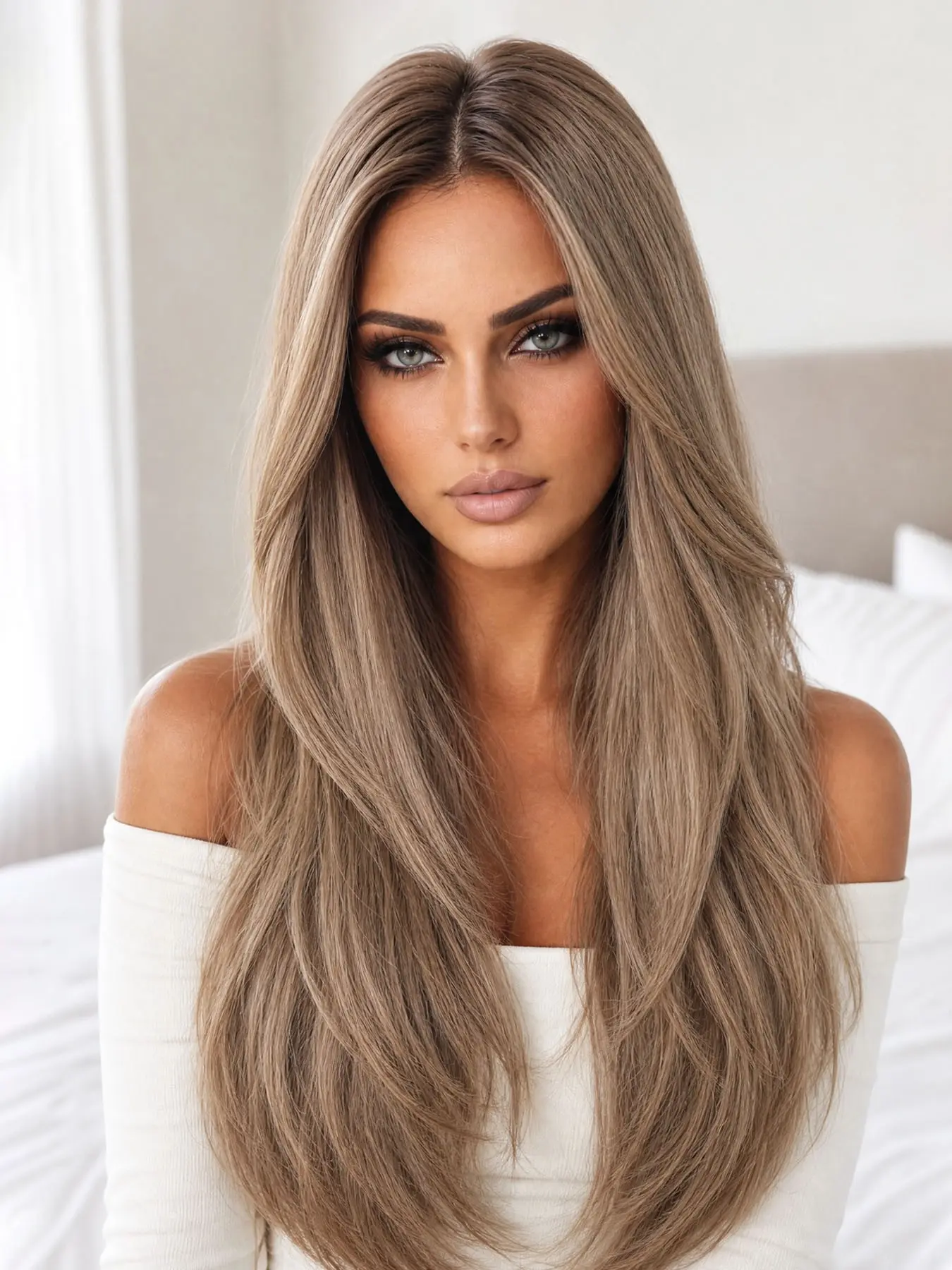 Linen 26inch Long Kinky Curly Synthetic Wig, Heat Resistant, Middle Bangs, Cosplay, Role Play Wig, Party Wigs, Wedding, Halloween, Daily Wear