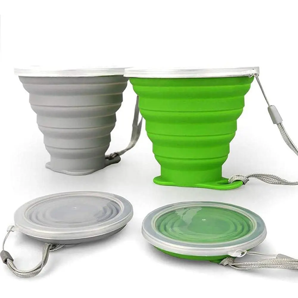 Collapsible Travel Cup,  Folding Camping Cup with  Expandable Drinking Cup Set   Portable Graduated for Outdoor Hiking Travel | with , Expandable, , Dishwasher-Safe, , Portable, Space-Saving, Graduated for Outdoor Hiking Travel
