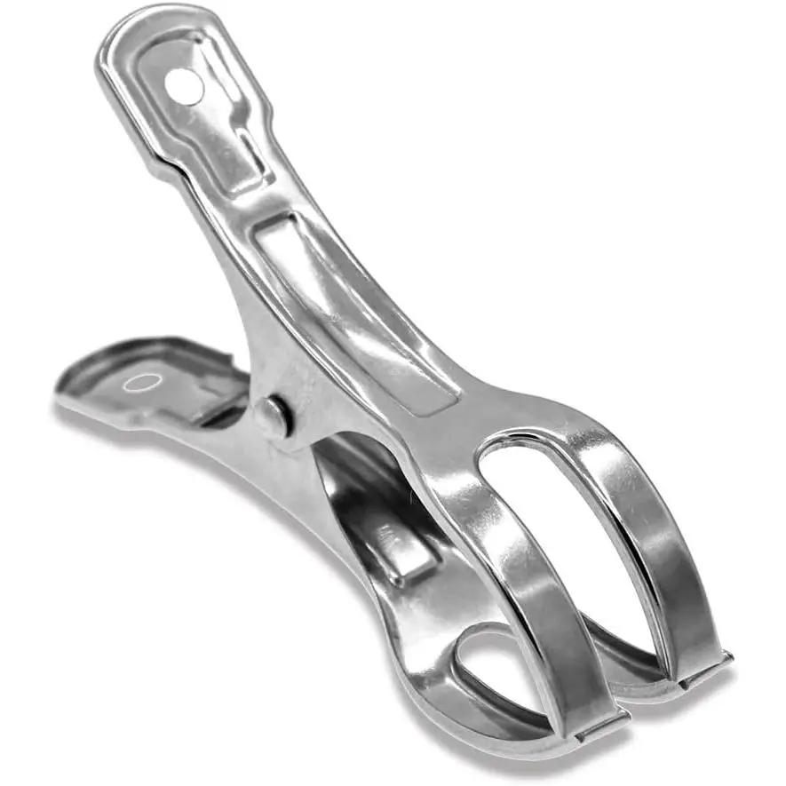 Beach Towel Chair Clips - 10 Pack Pool Cover Clips Stainless Steel Quilt Clamps Metal Large Heavy Duty Clothes Pins Windproof for Sunbed Lounge Cruise