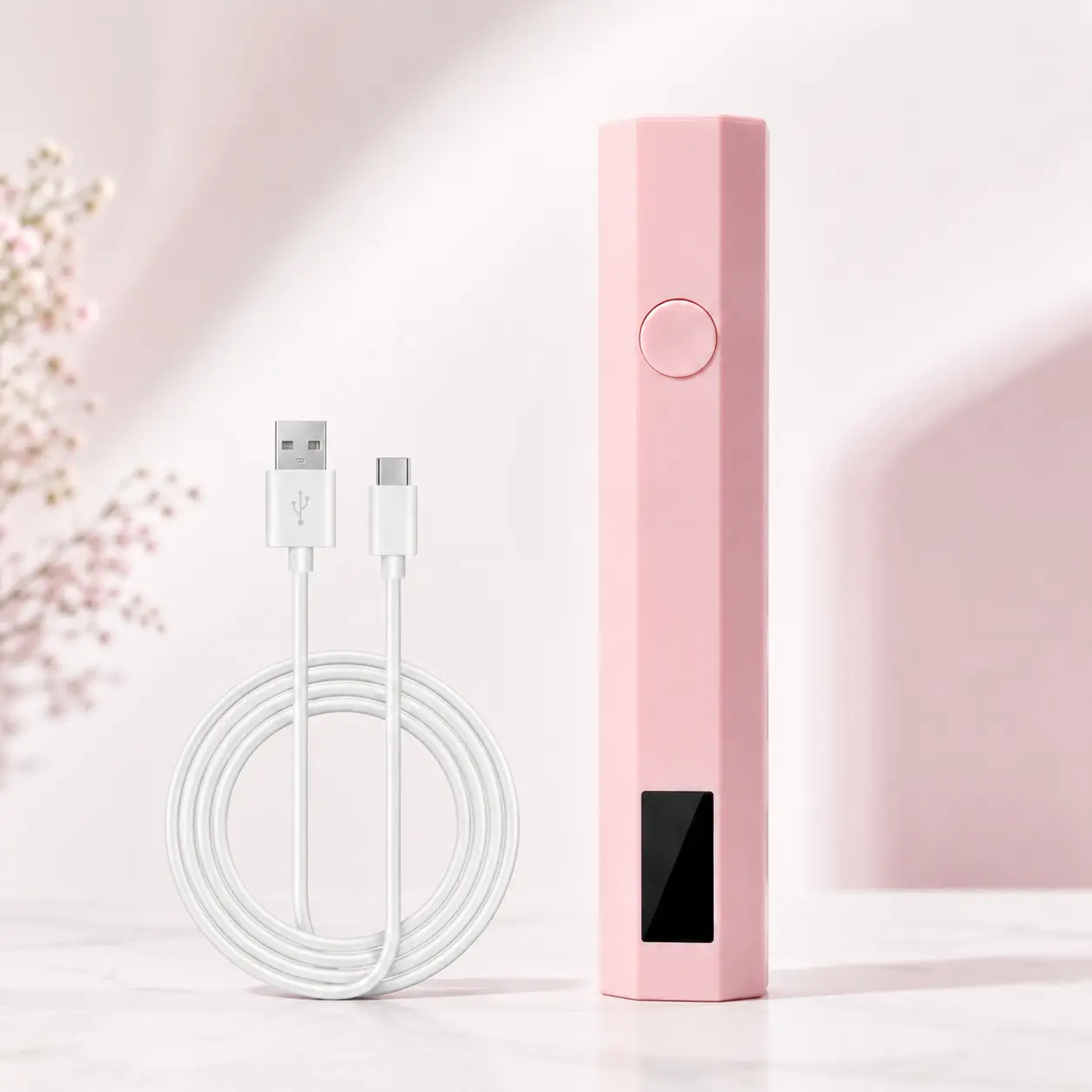 Compact Lightweight UV LED Nail Lamp, Handheld Manicure Nail Art Tool with 20s/60s Timer, Type-C Rechargeable Mini Curing Light for Home DIY Salon Use, Smooth