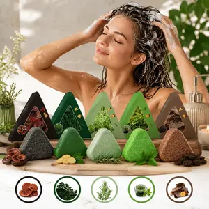 Herbal Side Cypress Leaf Shampoo Bar, Deep Cleansing Scalp Care, Reduces Dandruff, Improves Hair Texture, Unisex Solid Shampoo, Portable & Home Use