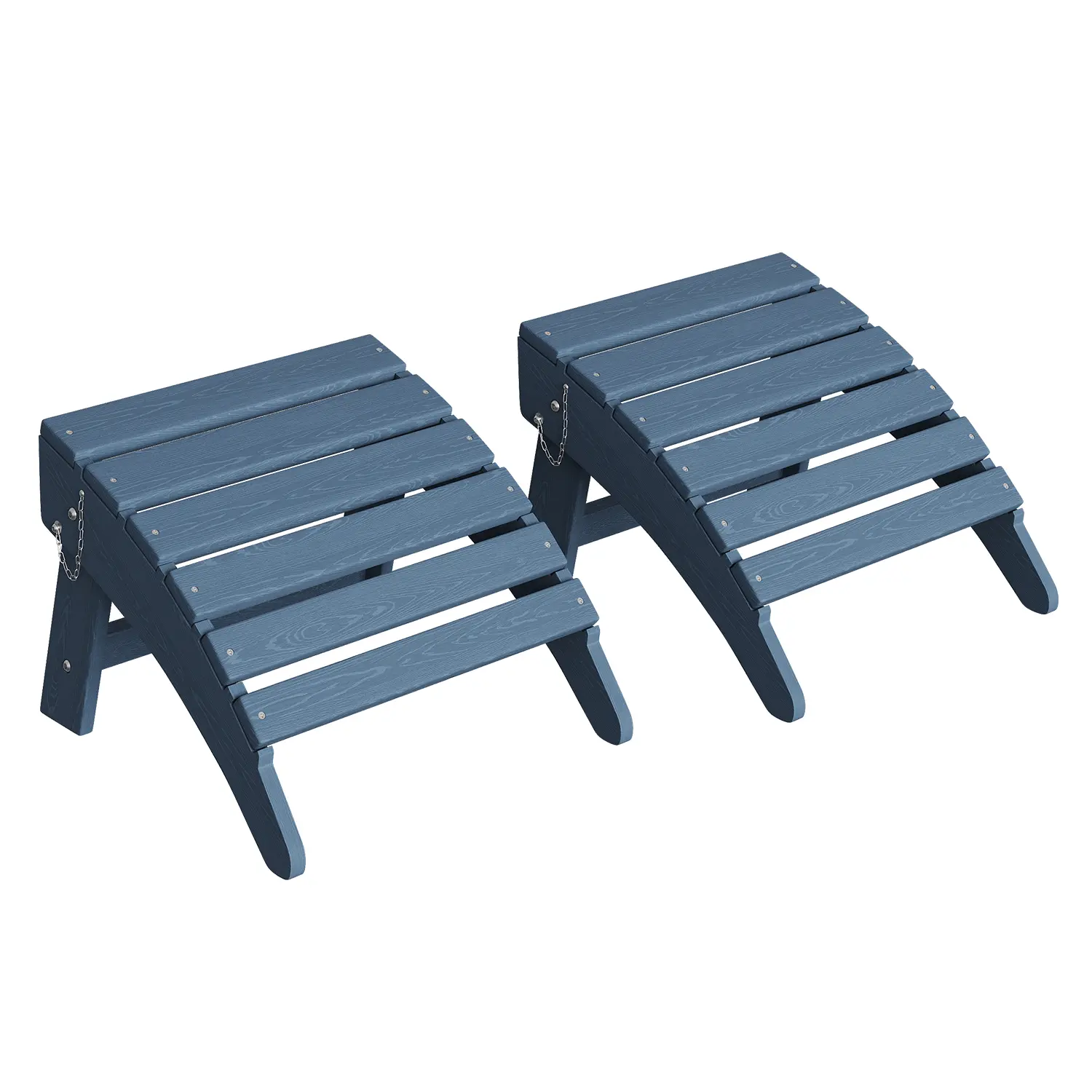 Folding Adirondack Ottoman – HDPE All-Weather Outdoor Footrest, Heavy-Duty, Portable Patio Stool, Weather-Resistant, Compatible with Adirondack Chair