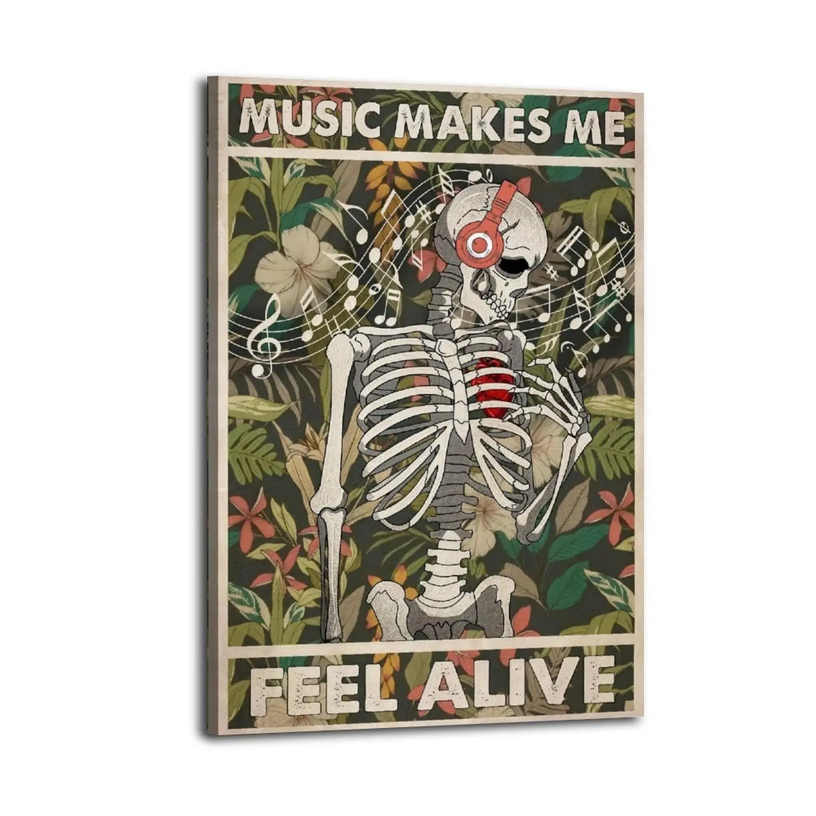 Music Makes Me Feel Alive HomeDecor WallArt LivingRoom Canvas for Bedroom Decor Canvas Poster Aesthetic Office Bathroom Painting Picture Print Modern Family