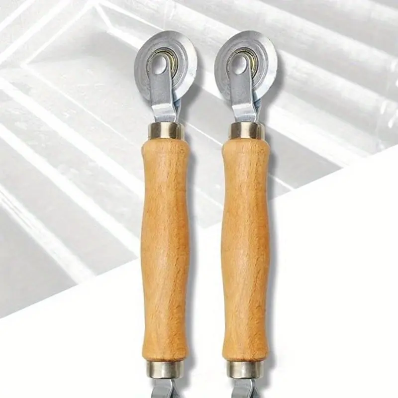 Upgrade Your Home with a Durable Wooden Handle and Steel Wheel Rolling Tool for Installing Double Windows