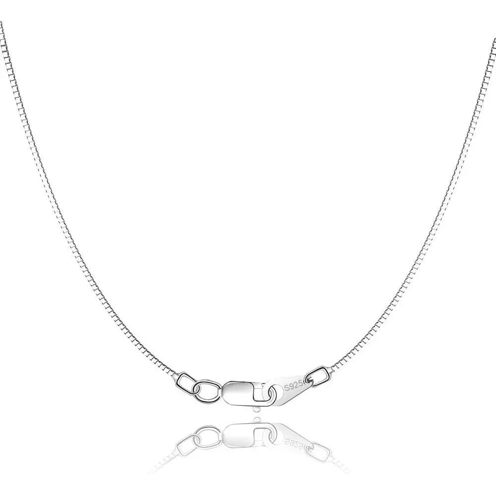 18K Gold Plated 925 Sterling Silver Chain Necklace for Women Girls, 0.8mm Box Chain Lobster Claw Clasp-Super Thin & Strong Necklace Chain 16/18/20/22/24 Inch
