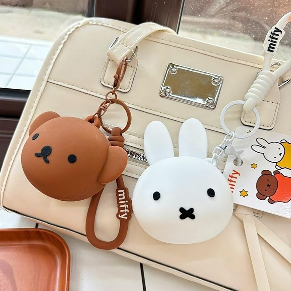 Kawaii Miffy Boris Cute Coin Purse Cartoon Rabbit Soft Silicone Mini Multifunctional Storage Bag Decoration Pendant Girl Gift