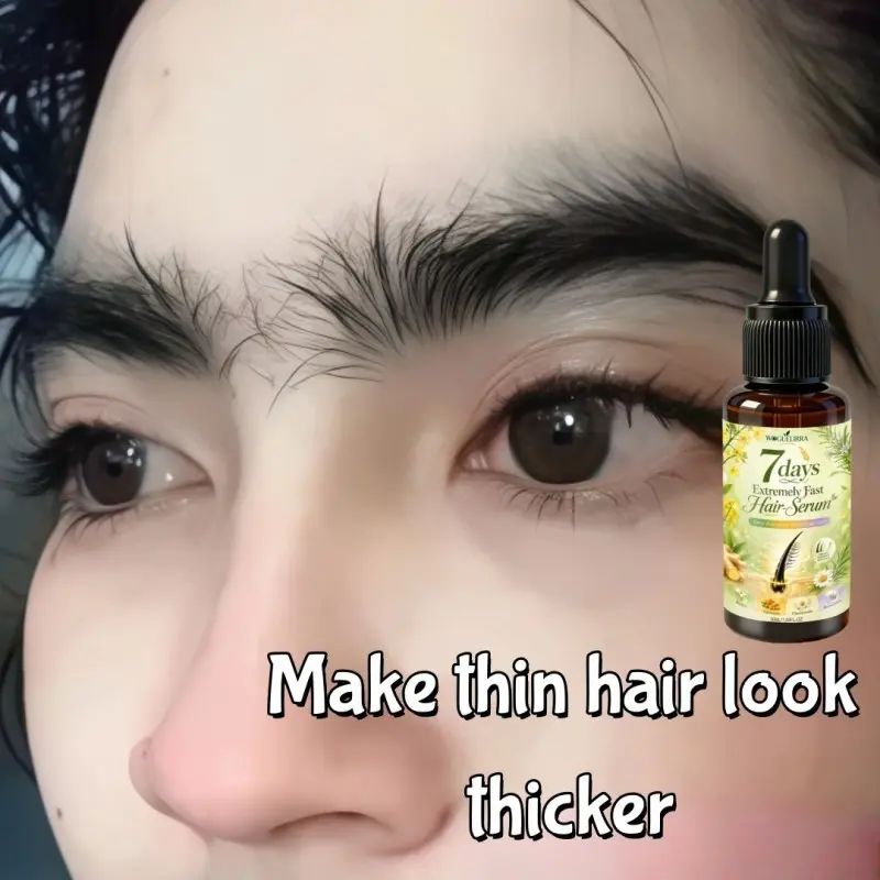 Powerful Brow Growth Serum, Natural Plant Formula, Enhances Eyebrows, Lashes, Sideburns, Hairline, Clearer Shape, 12 Months Supply