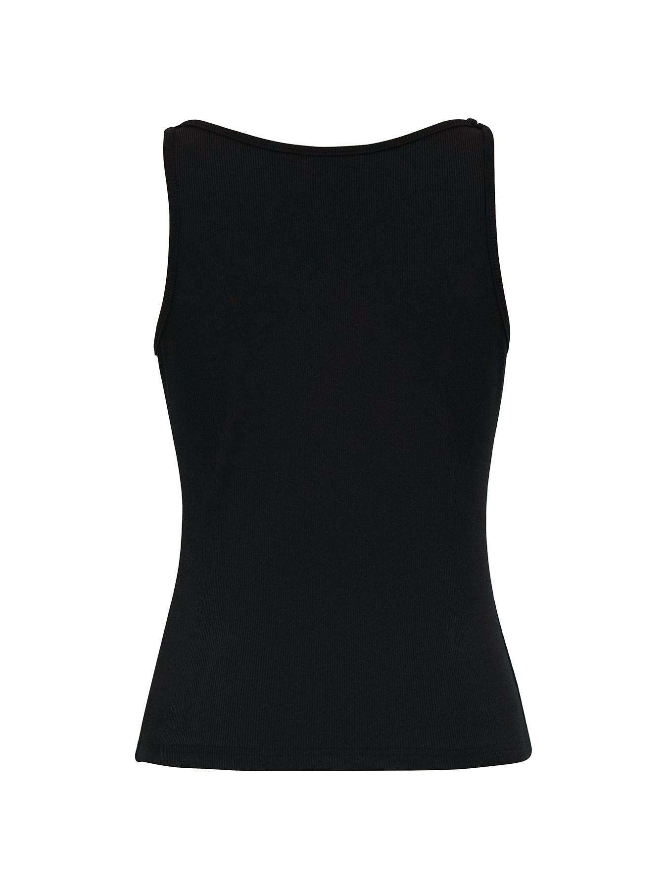 Women's Chain Decor Ribbed Tank Top, Casual Round Neck Sleeveless Top, Ladies Clothes for Daily Wear