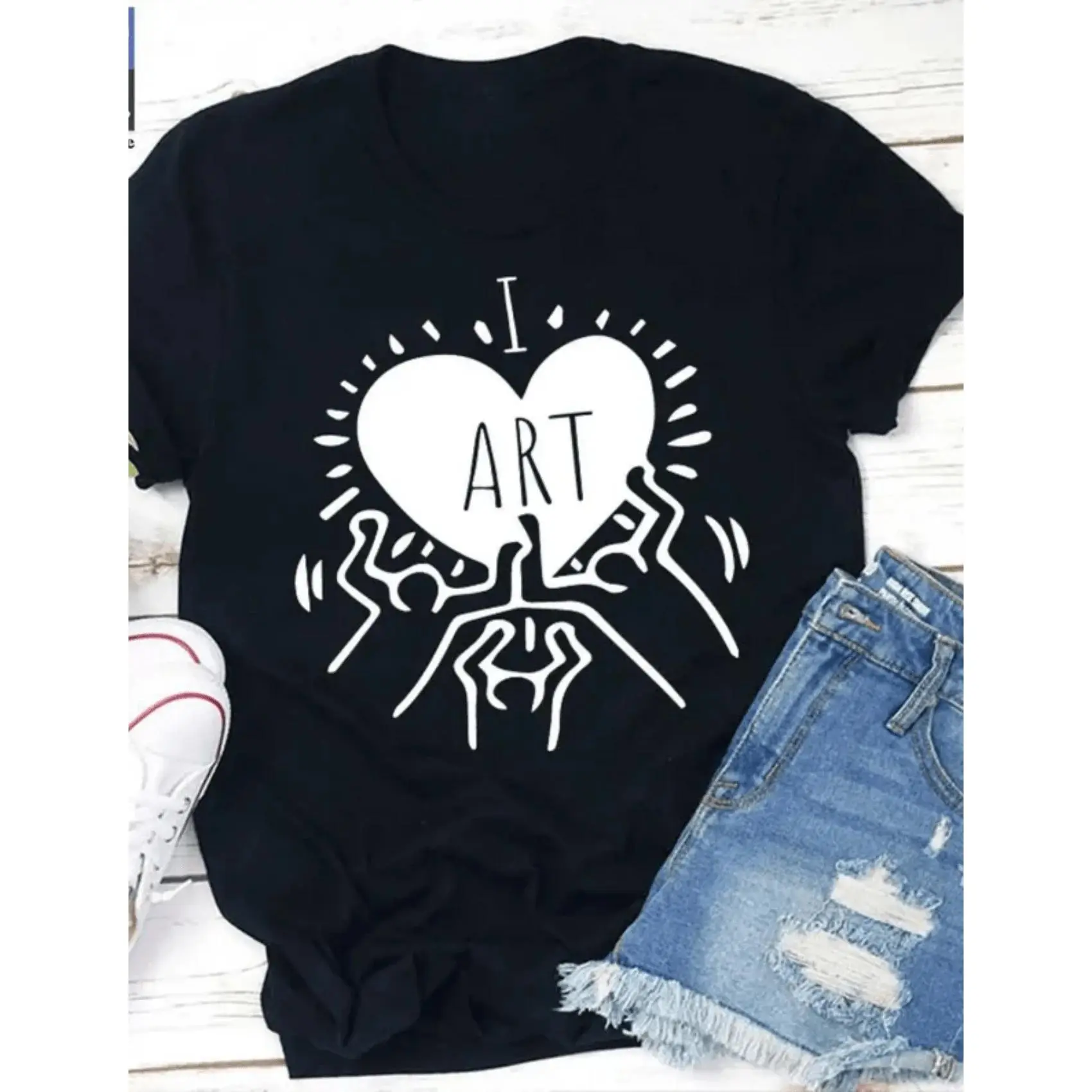 Art Heart I Love Art Teacher Vintage T-Shirt, Teacherlife Shirt, Teacher Lovers Shirt, Teacher Shirt, Art Teacher Shirt, Art Class Shirt