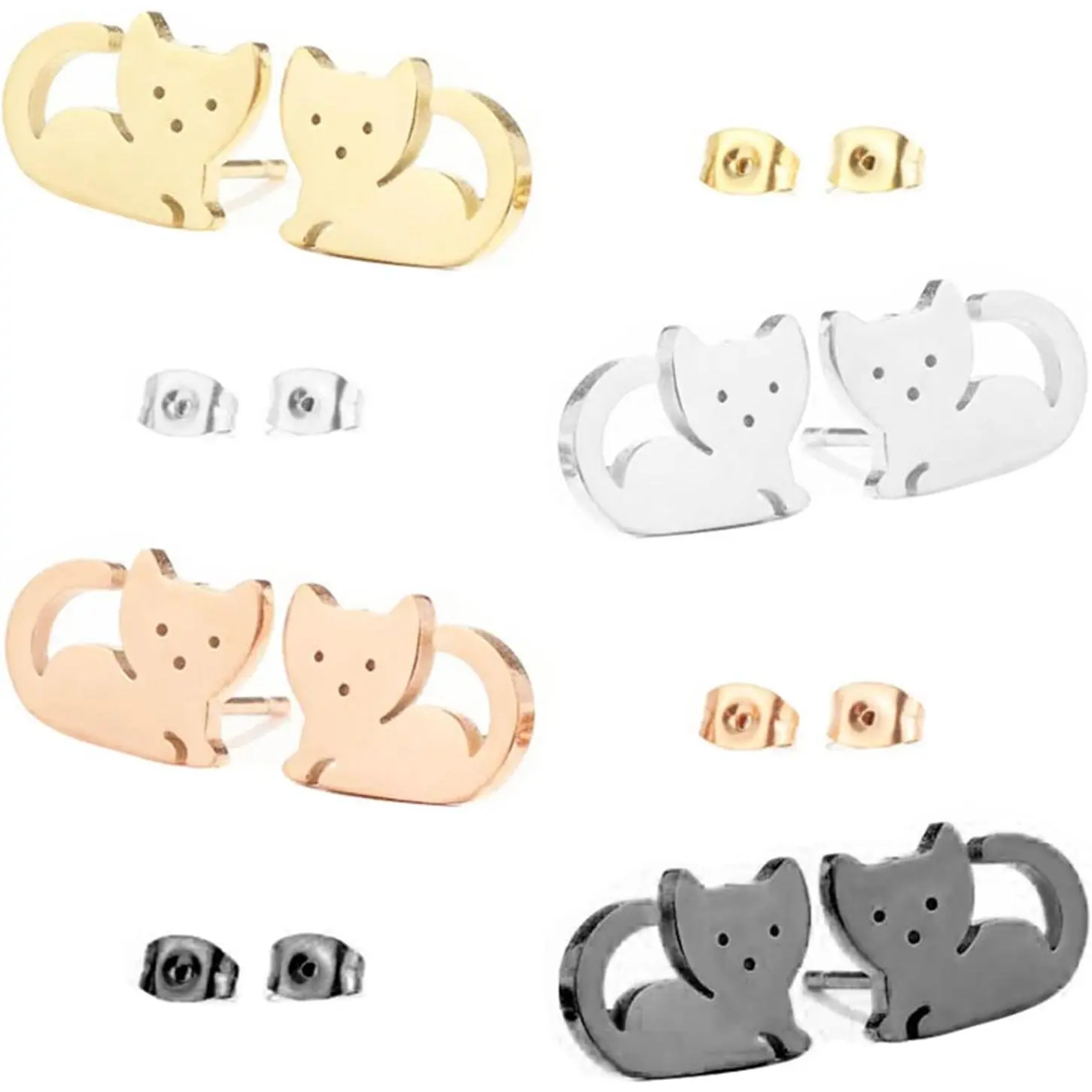 Simple  Stud Earrings for Women Stainless Steel Small   Cartilage Studs Earrings Cute  Pierced   Huggie Sleeper Studs Earring  Gifts