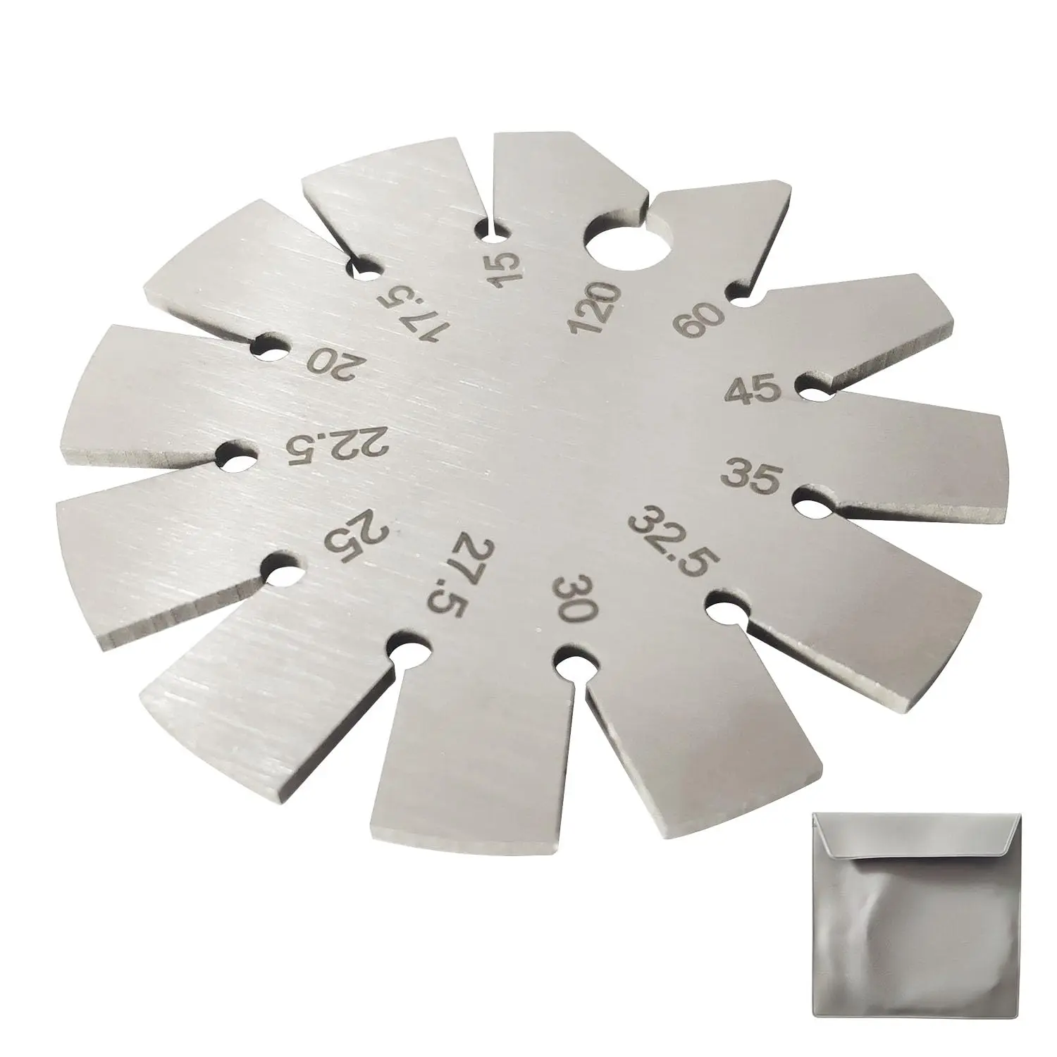 1 count Stainless Steel Bevel Gauge  Angle Gauge Round Shape  Angle Finder   15-120  for Measuring  Angle