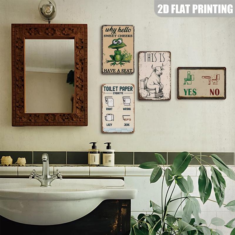 2D Flat 4pcs Bathroom Toilet Quotes Metal Tin Signs Wall Hanging 2d-flat-4pcs-bathroom-toilet-quotes-metal-tin-signs-wall-hanging