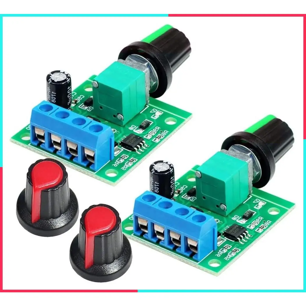 2PCS PWM Low Voltage Motor Speed Controller DC 1.8V-12V 2A Adjustable Driver Switch with Speed Control Knob