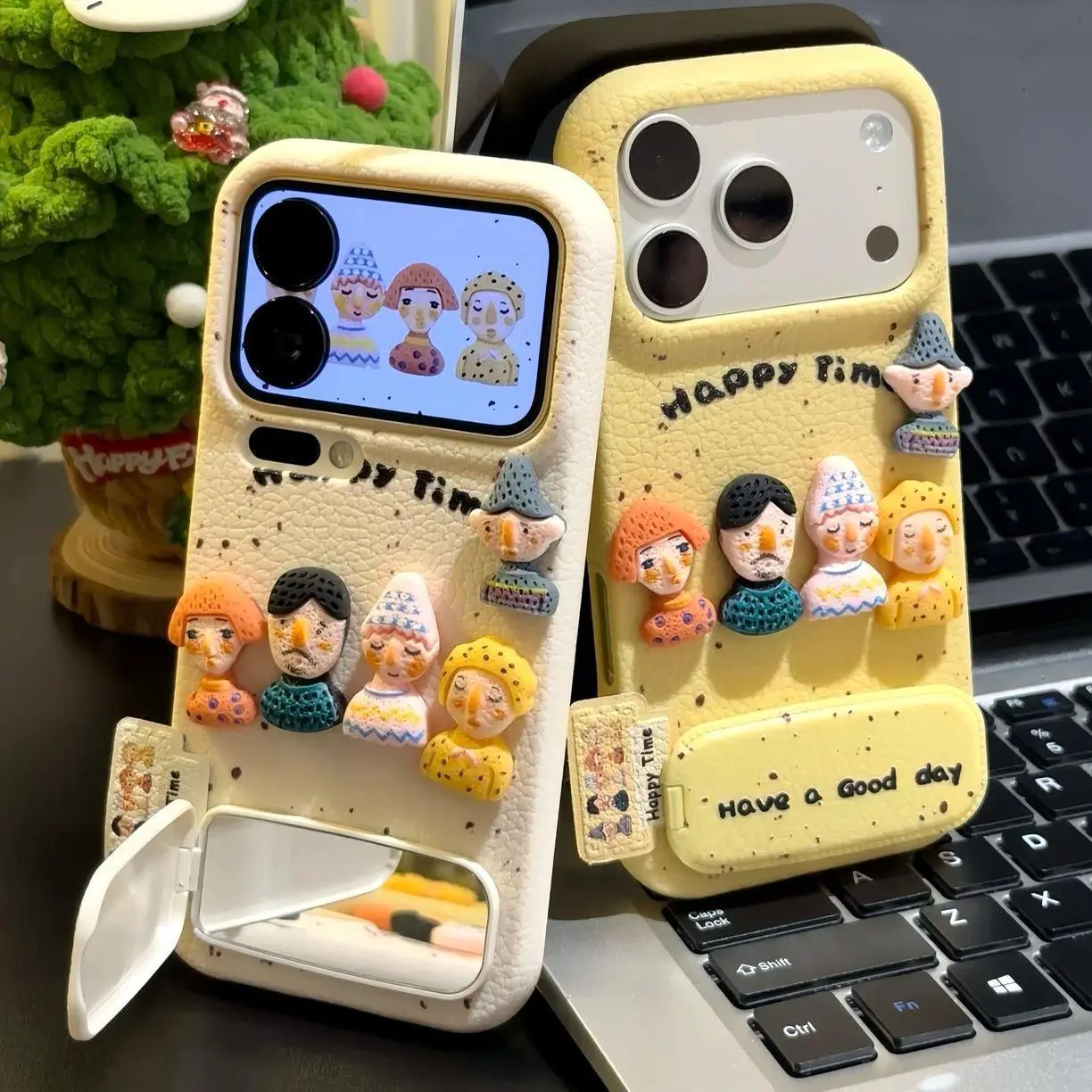 Suitable for Apple 17 Pro Max phone case, 3D fun character anti-drop iPhone 16 full protection cover with stand