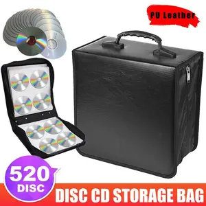 520 Disc CD DVD Organizer Holder Storage Case Bag Wallet Album Media Video Black, Portable Wallet Binder Book Sleeves Disc Storage Bag Carrying Cas