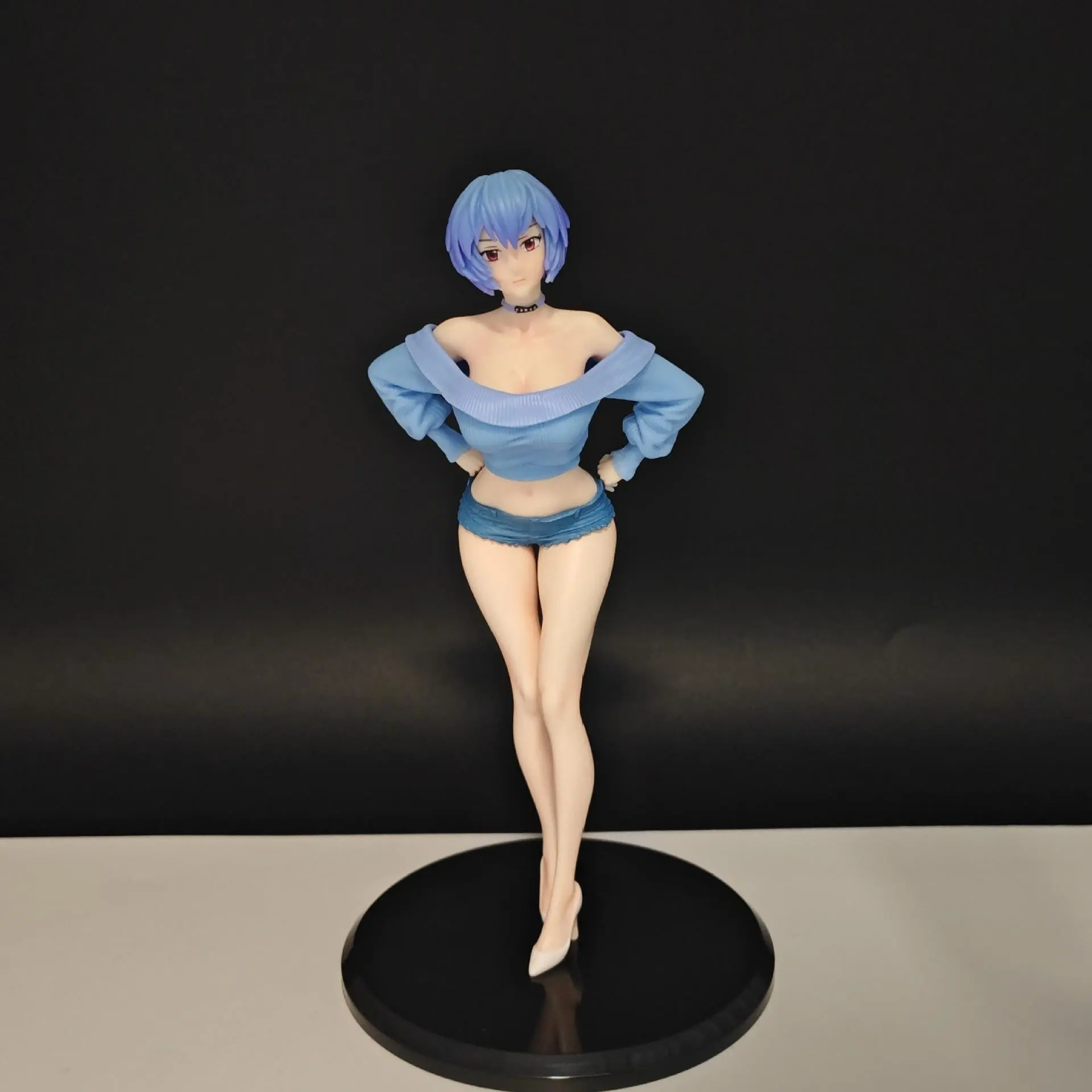 Summer Girlfriend Schoolgirl Asuka Langley Short Hair Beautiful Girl Figure Model Desktop Decoration Collectible Item