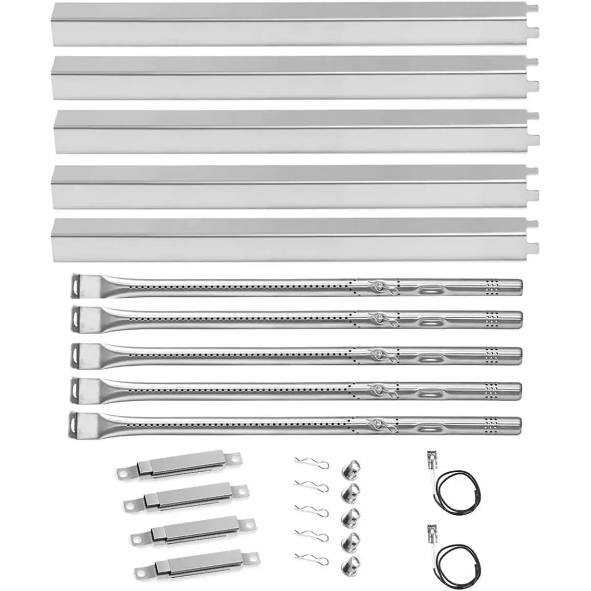 Grill Replacement Parts for Charbroil Performance 5 Burner 463448021 463450022 463451022, 4 Burner 463365021, 463366022 463352521, G325-0002-W1 Heat Plate, G327-2100-W1 Burner, Igniter, Crossover Tube