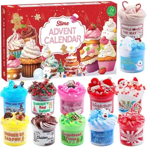 Advent Calendar 2026 Christmas Countdown Calendars 24 Days of Surprises with Different Texture Fluffy Slime Kit Funny Gifts Toy for Toddler Kids Teens Girls 4-12 Year Old