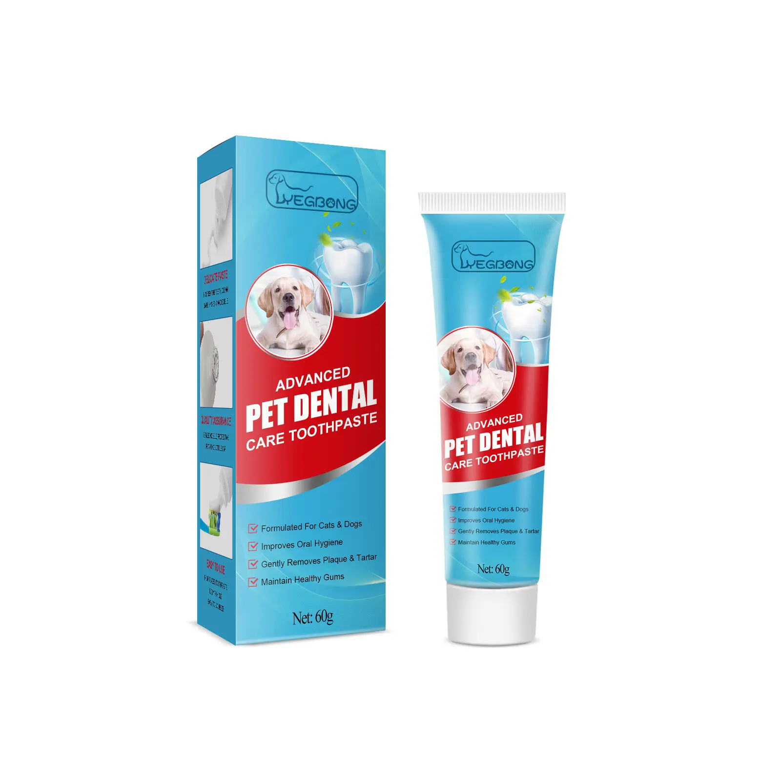 Yegbong pet toothpaste - fresh breath, bad breath, tartar control, oral care for dogs and cats, edible toothpaste