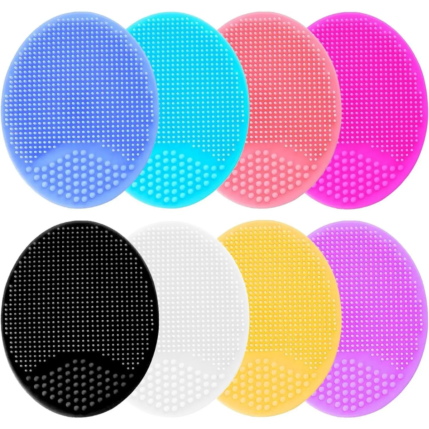 Face Scrubber, Silicone Face Scrubber, Soft Silicone Facial Cleansing Brush Face Exfoliator Blackhead Acne Pore Pad Cradle Cap Face Wash Brush  Deep Cleaning Skin Care 8 Pack New model