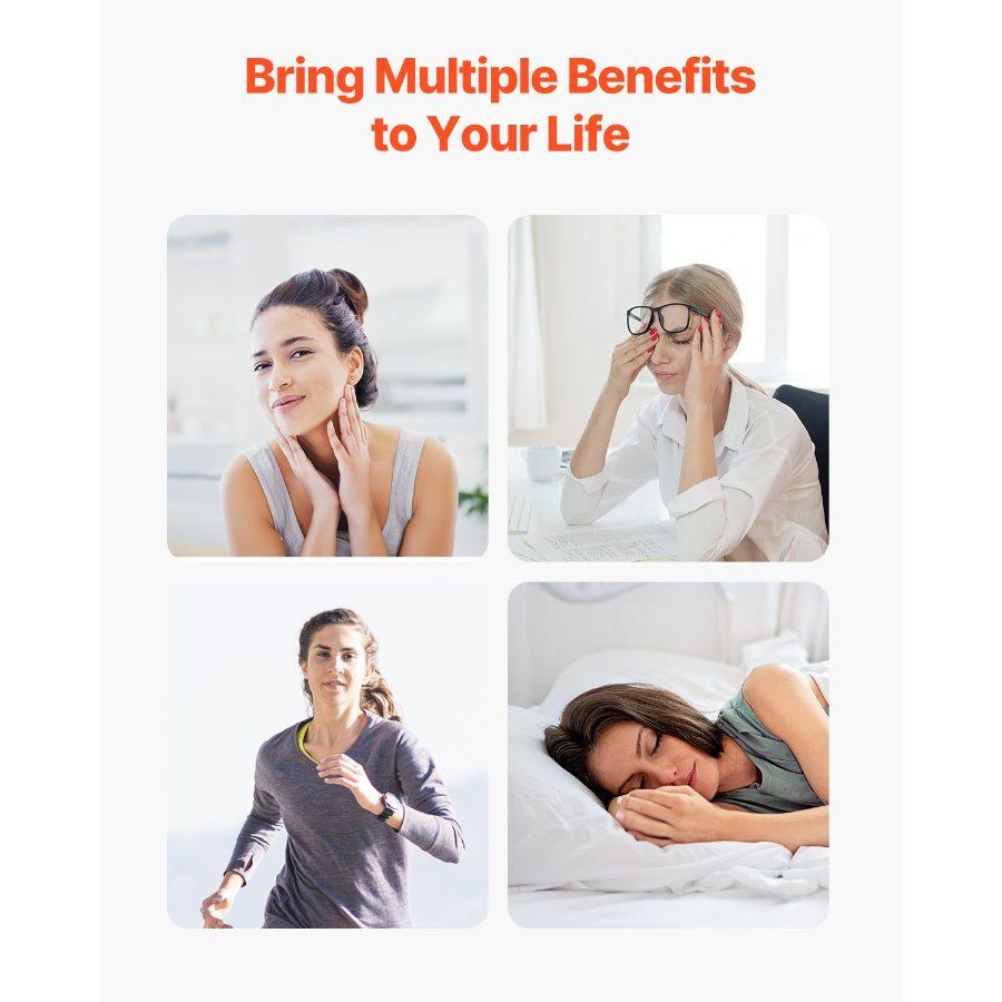 VEVOR Hydrogen Inhalation Machine, 99.99 High Purity Hydrogen Inhaler, HO-Separated 450ml/min (300 H+150 O) Three Ports Hydrogen Oxygen Inhaler, Hydrogen-Rich Water Generator for Home Travel