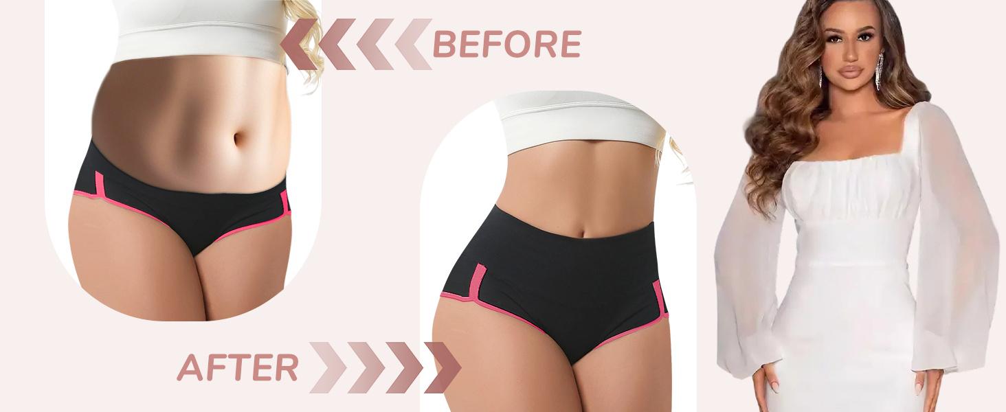 Women's Cotton Underwear High Waisted Tummy Control Ladies Panties Soft Stretch Full Coverage Briefs 4 Pack