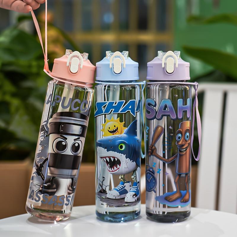 Transparent with Straw, 750ML/26oz Sports Design Leakproof Water Bottle, Portable & Leak-Proof, Ideal for Running, Cycling, Hiking, Gifts