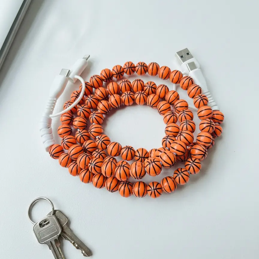 4 in 1 Beaded Charging Cable Fast Charger for Phone, Phone Charging Accessories, Charger cord, Compatible with all devices USB-C and Lightning interfaces, 3.3 feet in length, available in multiple colors, Holiday gifts