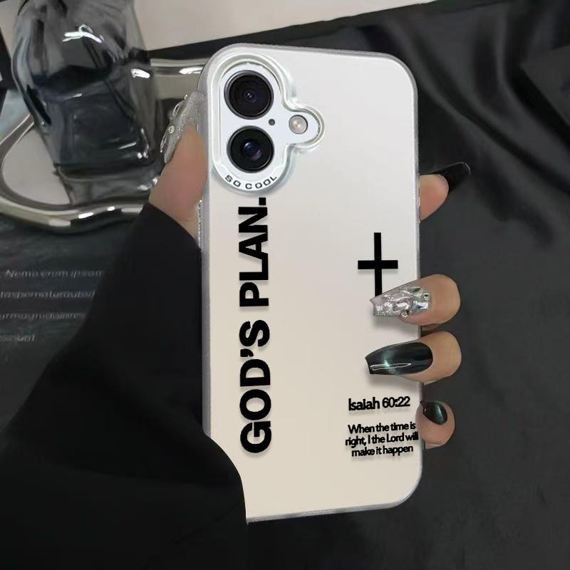 'God's Plan' is always at work fashion TPU laser craft phone case,phone Case Suitable for IPhone 11/12/13/14/15/16/17 Pro Promax Plus Air