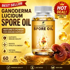Ganoderma Lucidum Spore Oil Capsules – High Potency Supplement for Liver Detoxification, Immune Support, Antioxidant, Brain Health & Daily Energy – 60 Softgels