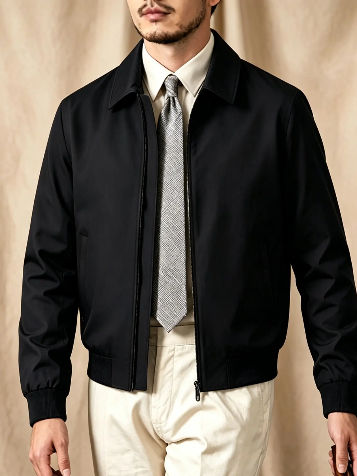 Men's Lapel Jacket Coat, Sporty Casual Commute Business Daily Outerwear, Spring Fall Street Style Slim Fit Pocket Jacket