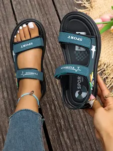 Double Velcro Sports Athletic Sandals, Soft Sole Anti-Slip Breathable Comfortable, Outdoor Commute Walking Versatile, Lazy Person's Choice