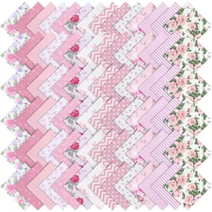 84 Pcs Pink Charm Packs for Quiltings, Cotton Quilting Fabric Bundles, 5 x 5-Inch Charm Squares Precut Quilting Fabrics, Cotton Fabric Squares for Sewing Project, Patchwork, DIY Crafts, Pink