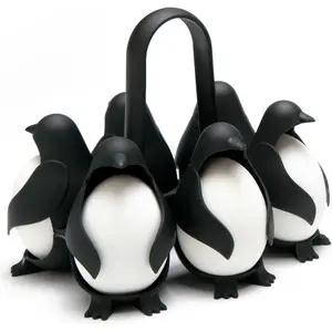 Egguins Egg Cooker for Hard Boiled Eggs and Soft Boiled Eggs – 3-in-1 Boiled Egg Holder for Cooking, Fridge Storage & Serving – Unique Penguin Kitchen Gift, Holds 6 Eggs